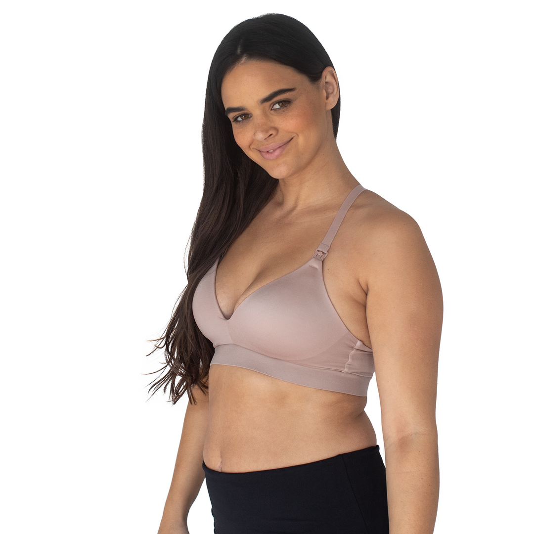 Kindred Bravely Sublime Hands Free Pumping Bra  Patented All-in-One Pumping  & Nursing Bra with EasyClip Regular Large Beige