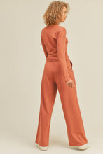 Load image into Gallery viewer, Button-Down Cropped Top &amp; Wide Leg Set- Auburn
