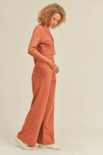 Load image into Gallery viewer, Button-Down Cropped Top &amp; Wide Leg Set- Auburn
