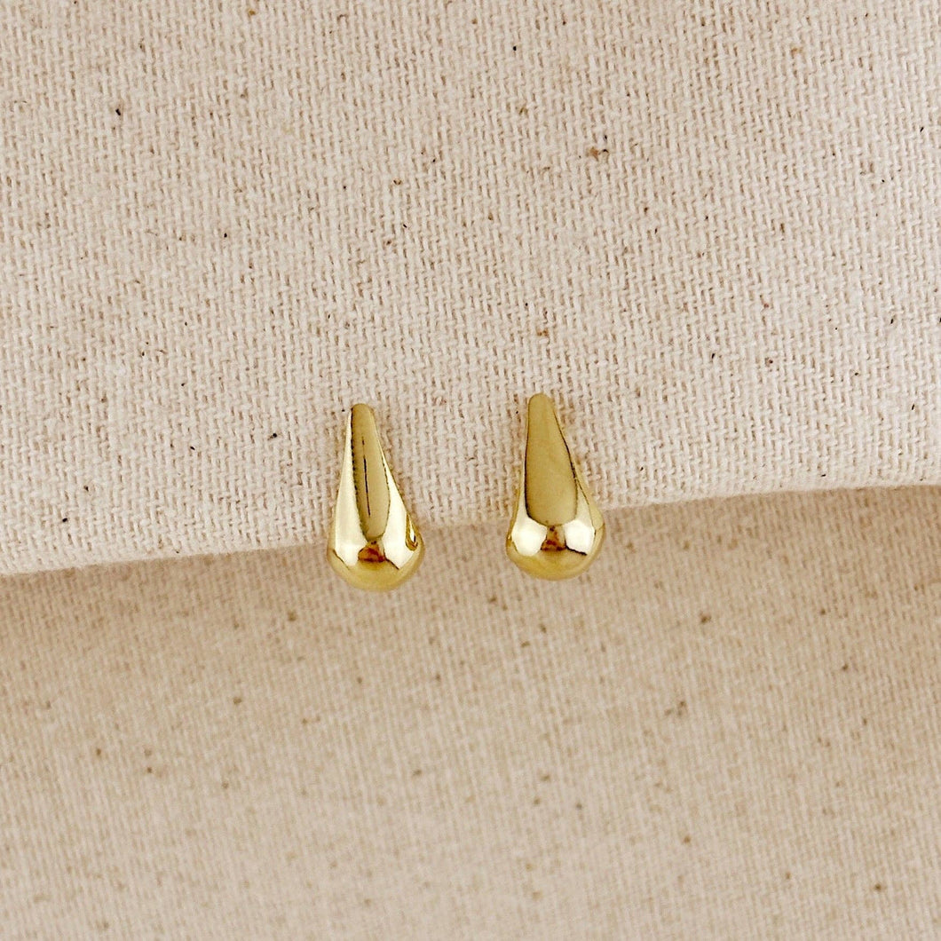 18k Gold Filled 12mm Teardrop Stud Earrings