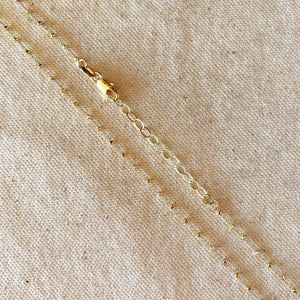 18k Gold Filled 1mm Spaced Beaded Chain Necklace