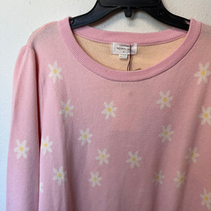 Pink Daisy Sweater- M