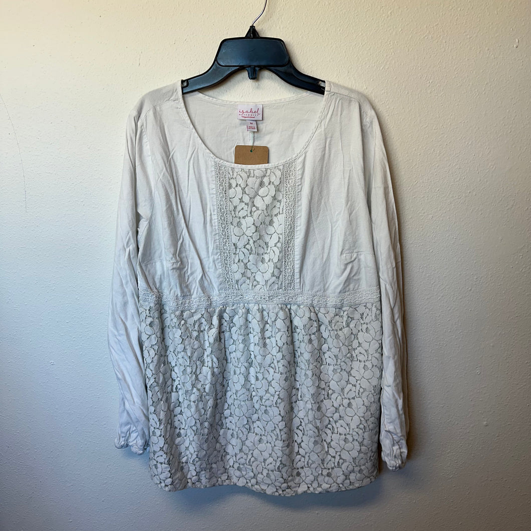 White Floral Blouse- M