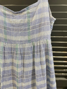 Plaid Tiered Cotton/Linen Dress- M