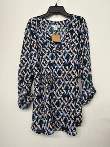 Geo Print Blouse- L