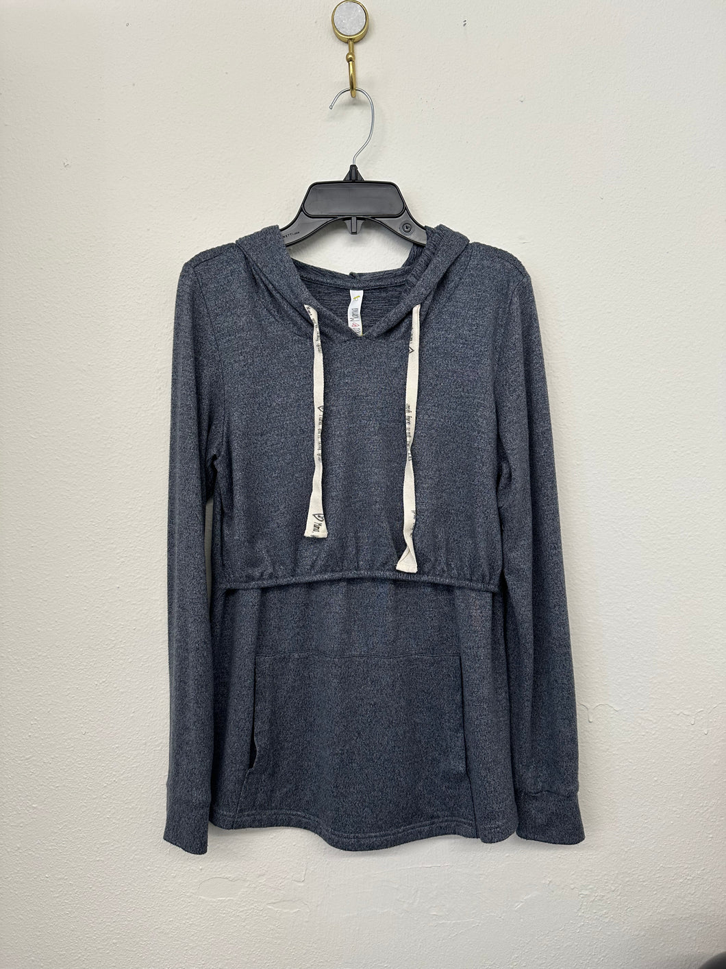 Heather Blue Lightweight Nursing Hoodie- XS