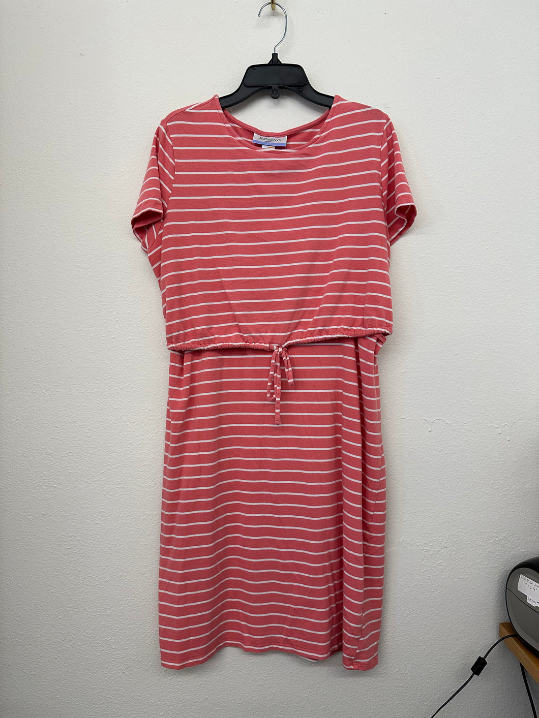 Pink Striped Nursing Dress- M