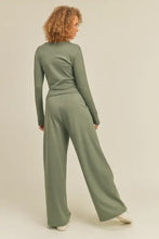 Load image into Gallery viewer, Button-Down Cropped Top &amp; Wide Leg Set- Olive
